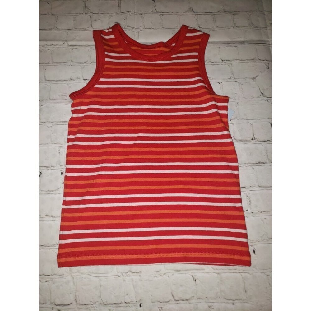 Nwt Cat & Jack Toddler Size 2T Red, White, Orange Stripe Tank Top